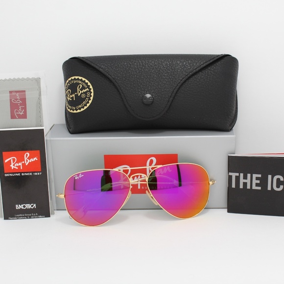 Ray-Ban Accessories - RAY-BAN 3025 112/4T CYCLAMEN PINK FLASH AVIATOR